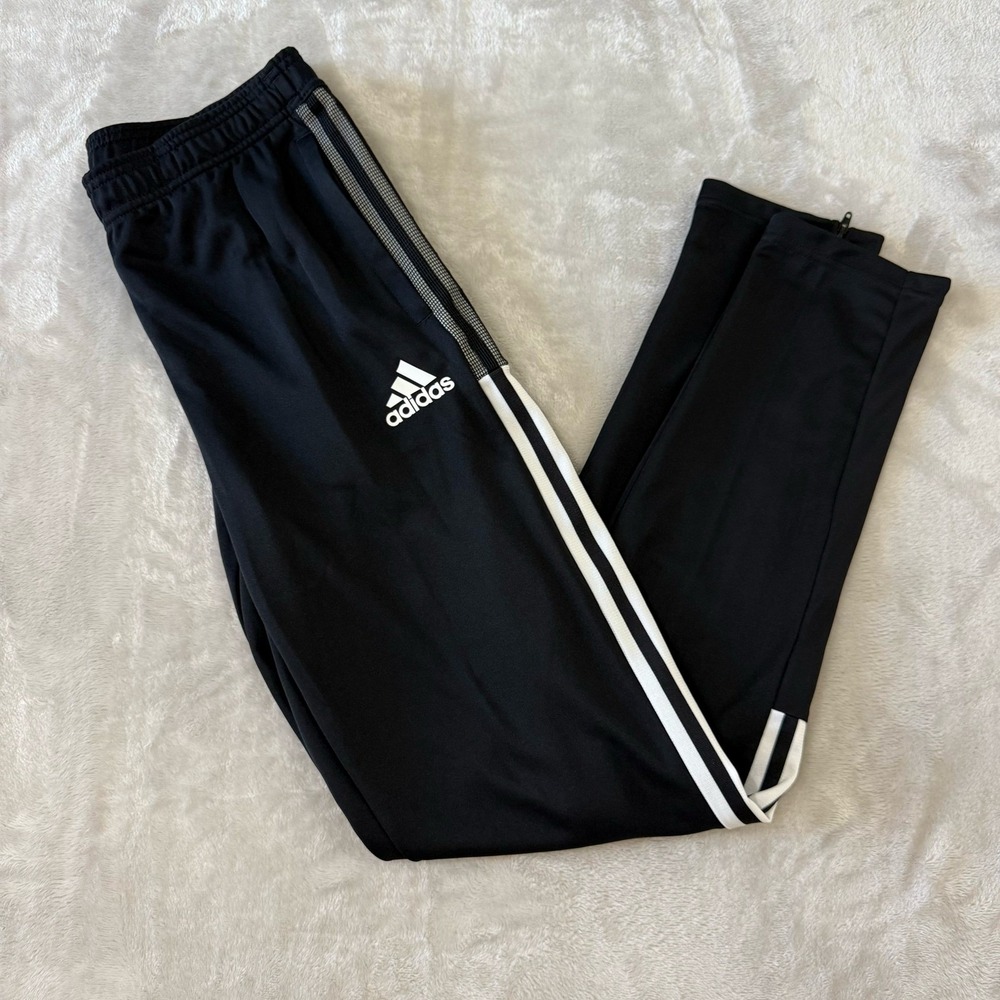 Adidas Track Pants Black White Striped Soccer Training Warm‎ Up Primegreen